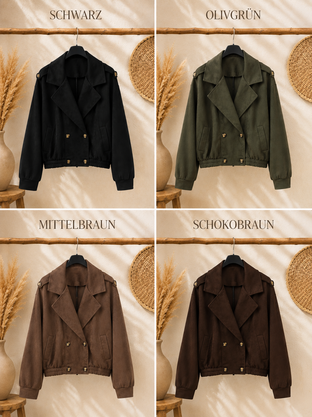 Wildleder Look Jacke "LORENY" - verschiedene Farben