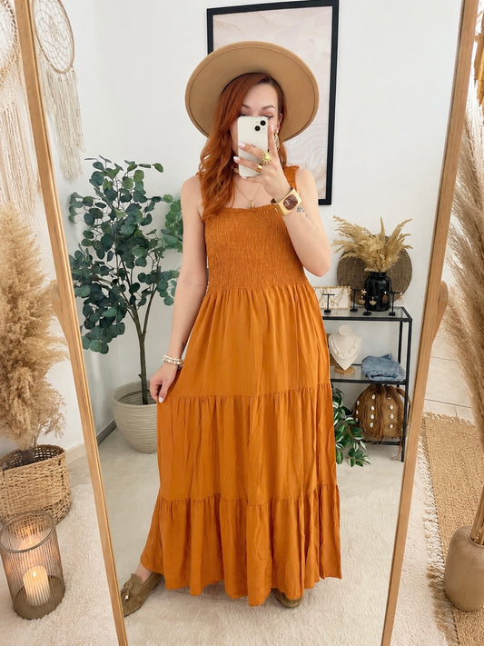 Maxikleid "Gabriella" kupfer - leichtes Sommerkleid