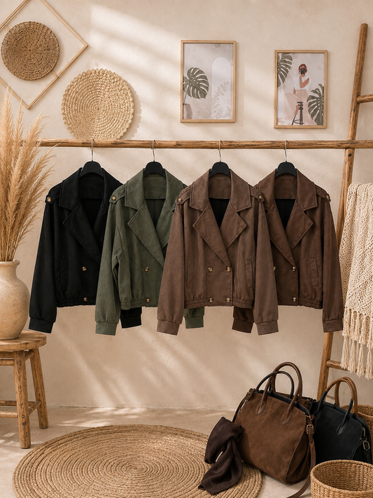 Wildleder Look Jacke "LORENY" - verschiedene Farben