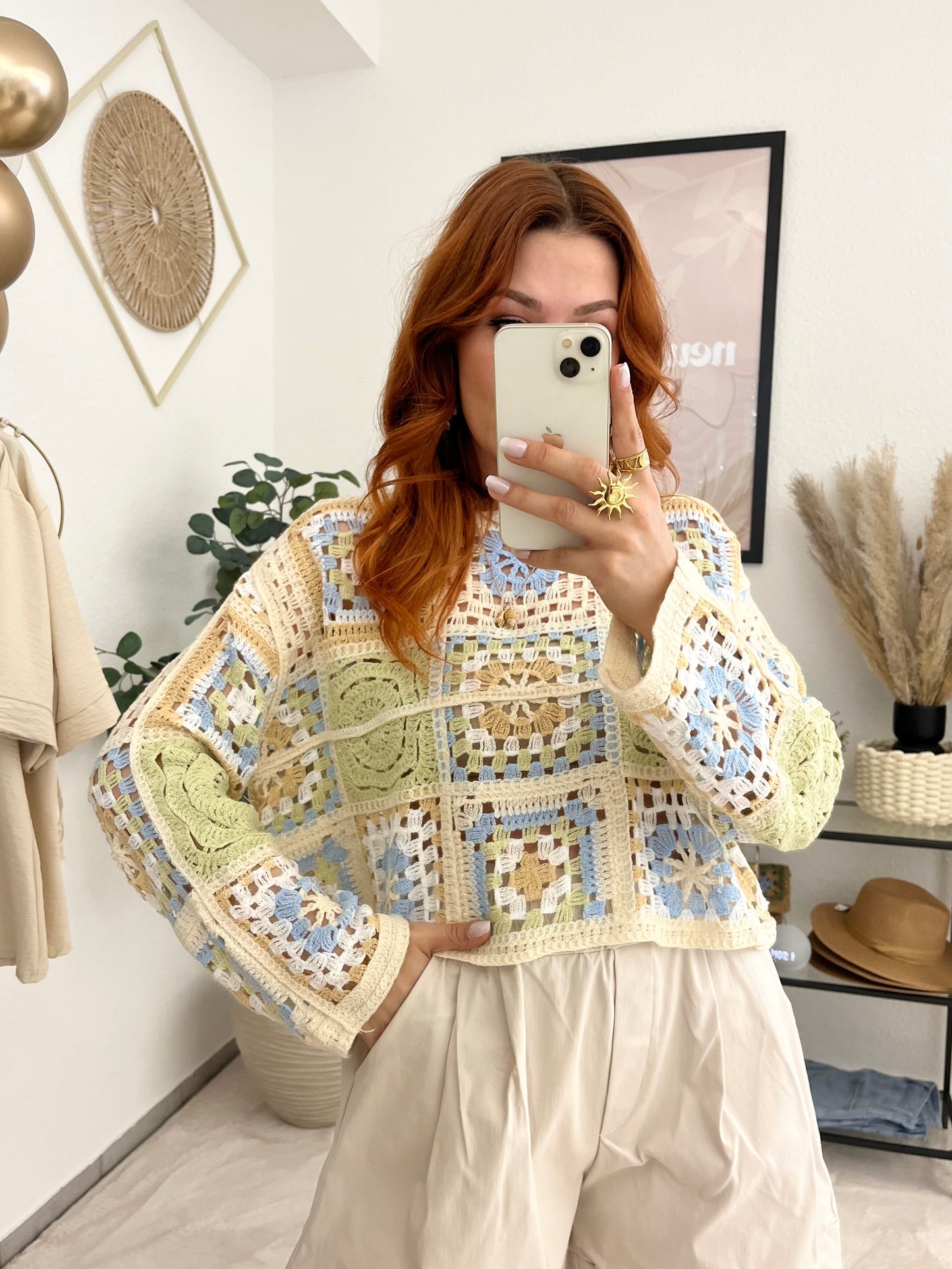 Oberteil "Summer" mint - Häkelshirt Boholook