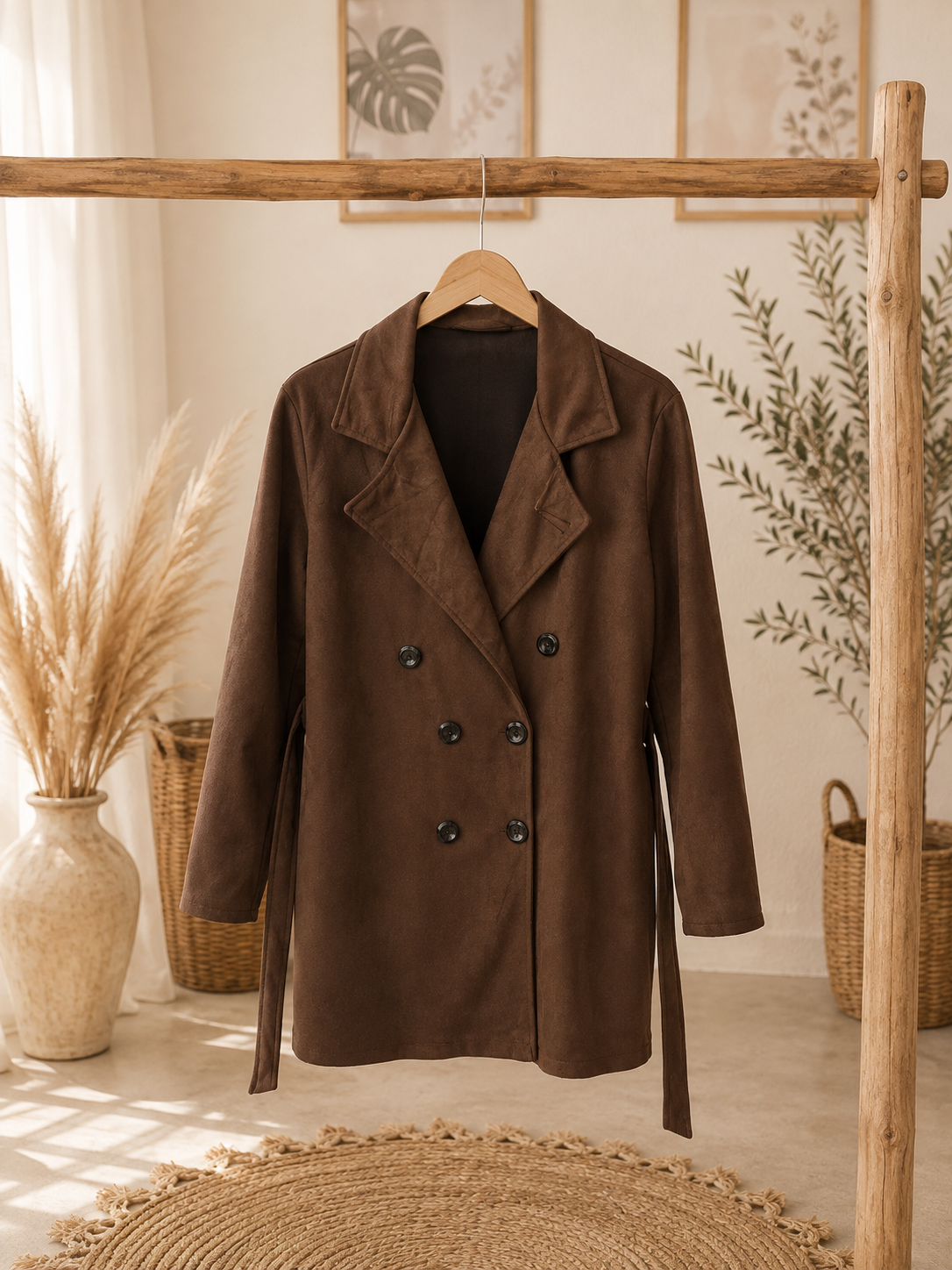 Trenchcoat "IRINA" - Wildlederoptik - verschiedene Farben