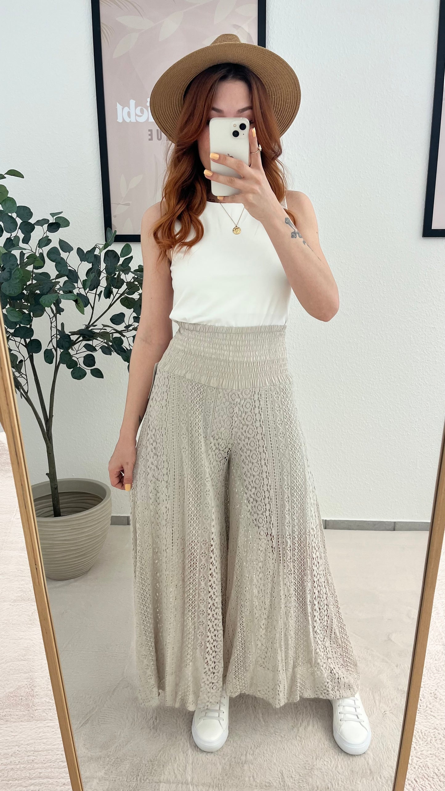 Hose "Hailey" - Highwaist Spitzenhose
