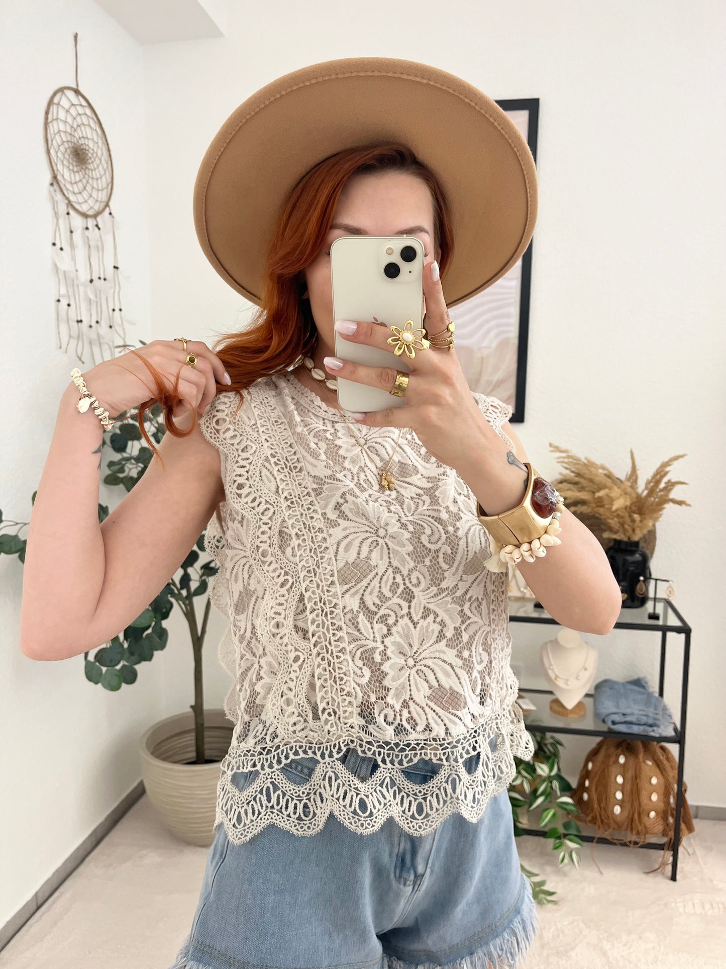 Spitzentop "Kerry" creme