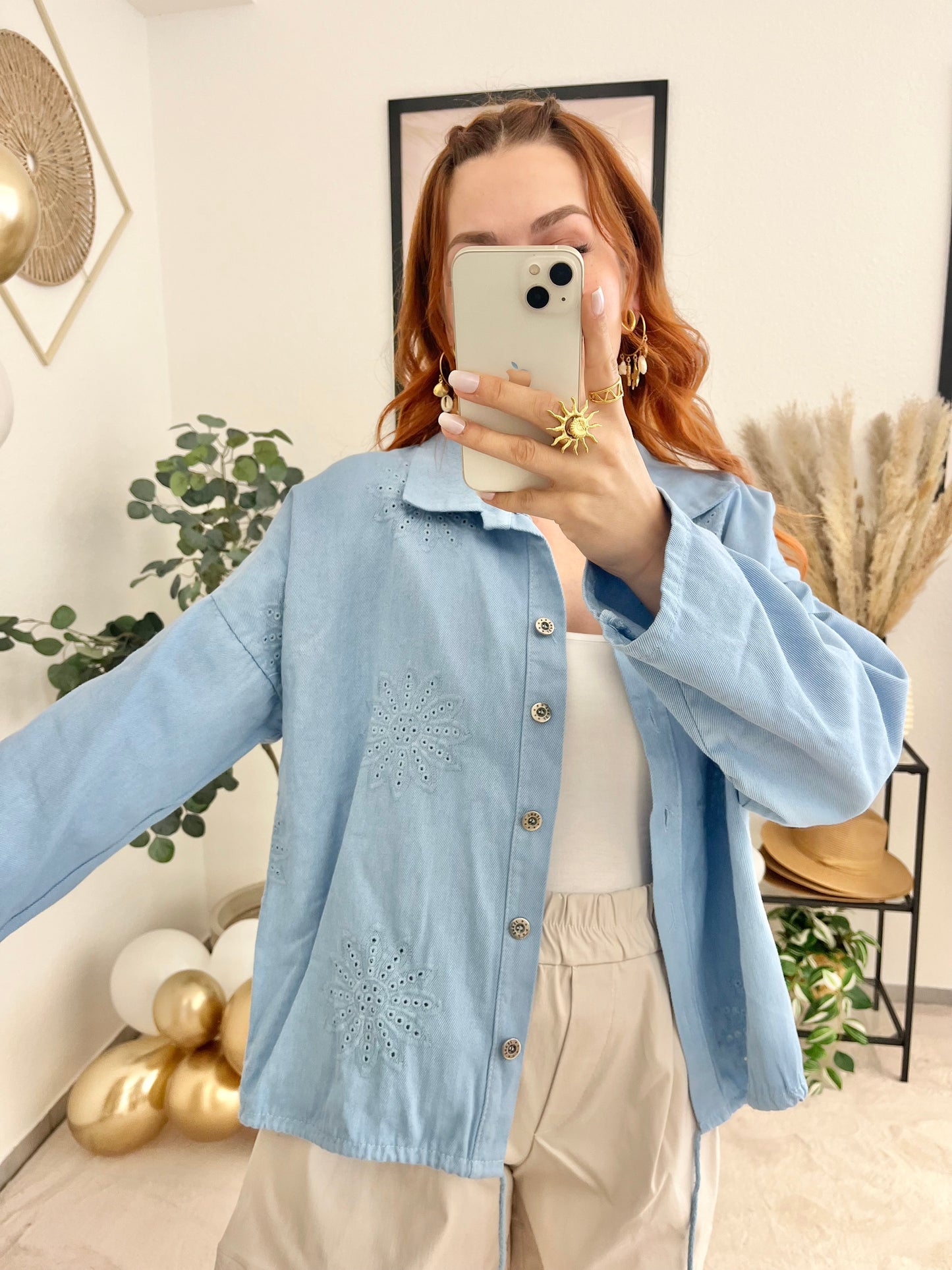 Jeansjacke "Monika" blau - Bohostil Jacke