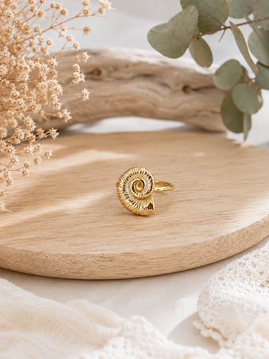 Ring "Muschel" Silber/gold - Größenverstellbar