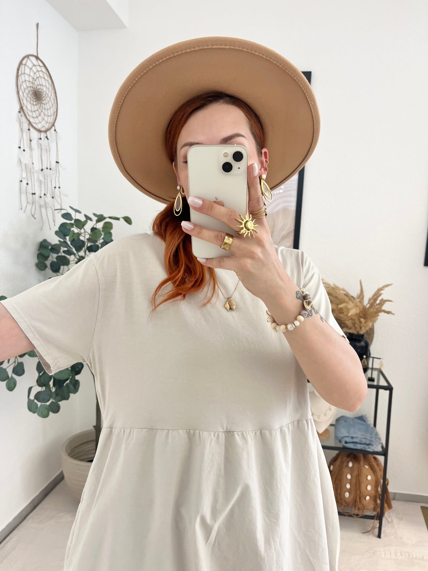 Kleid "Kimberly" creme - leichtes Babydoll Look Kleid