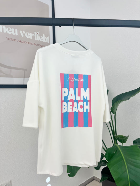 Oversize T-Shirt Palm Beach blau/pink