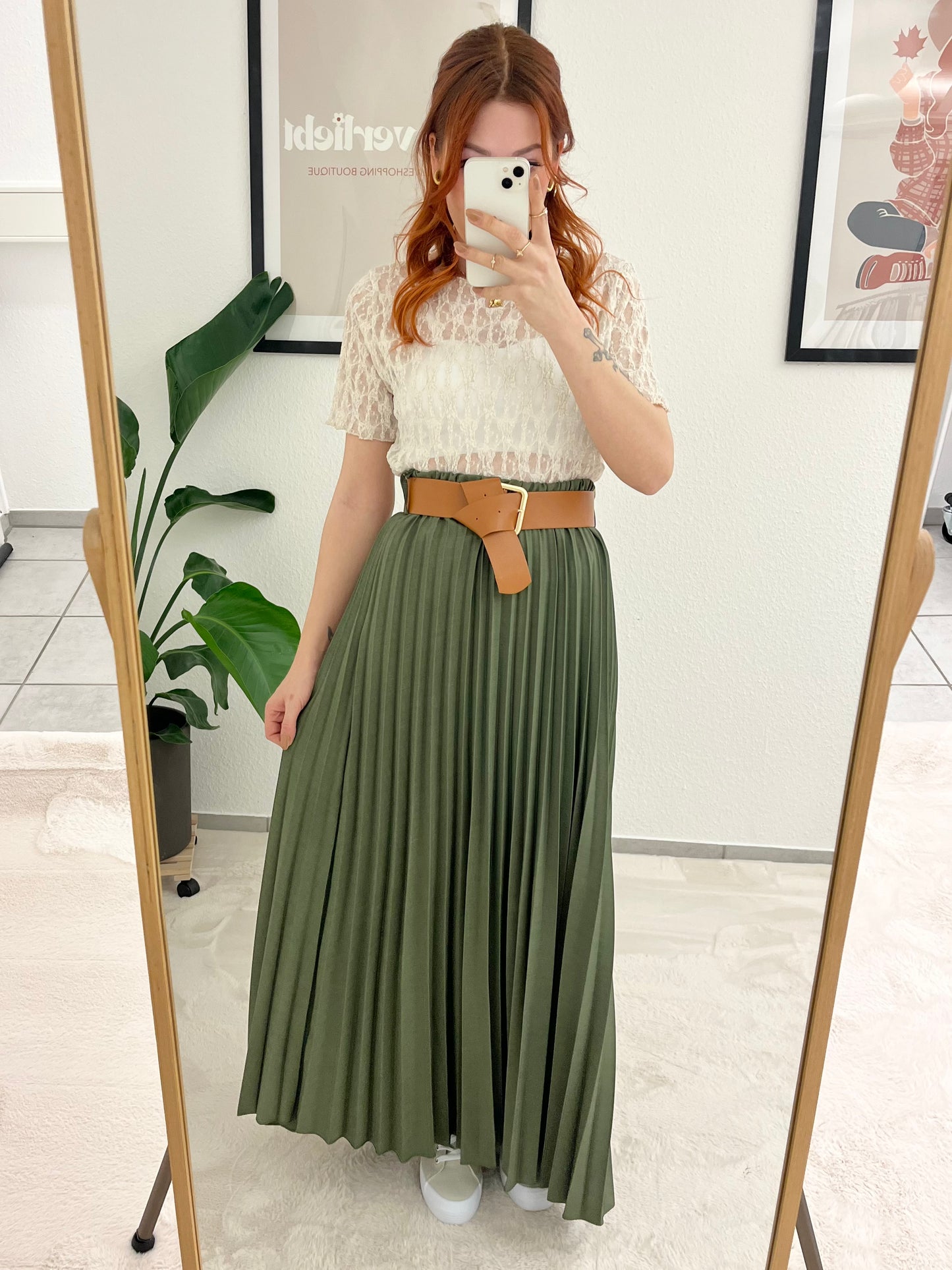 Rock Plissee Petra khaki