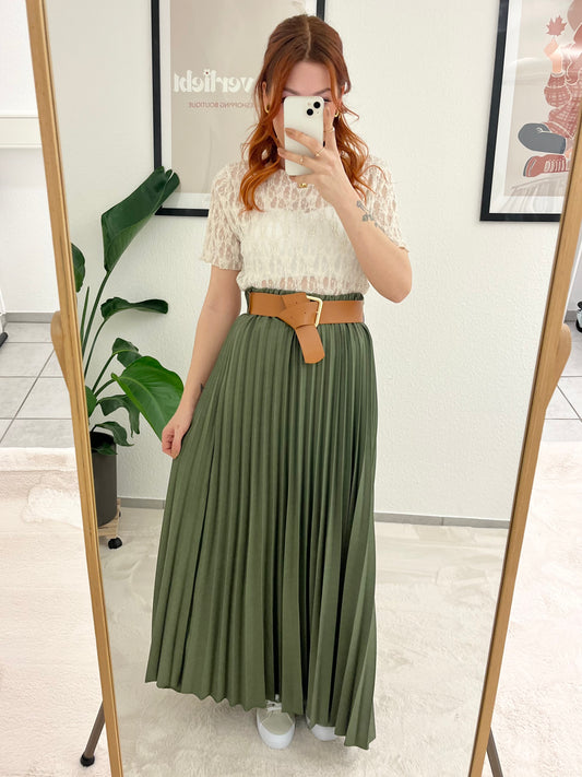 Rock Plissee Petra khaki